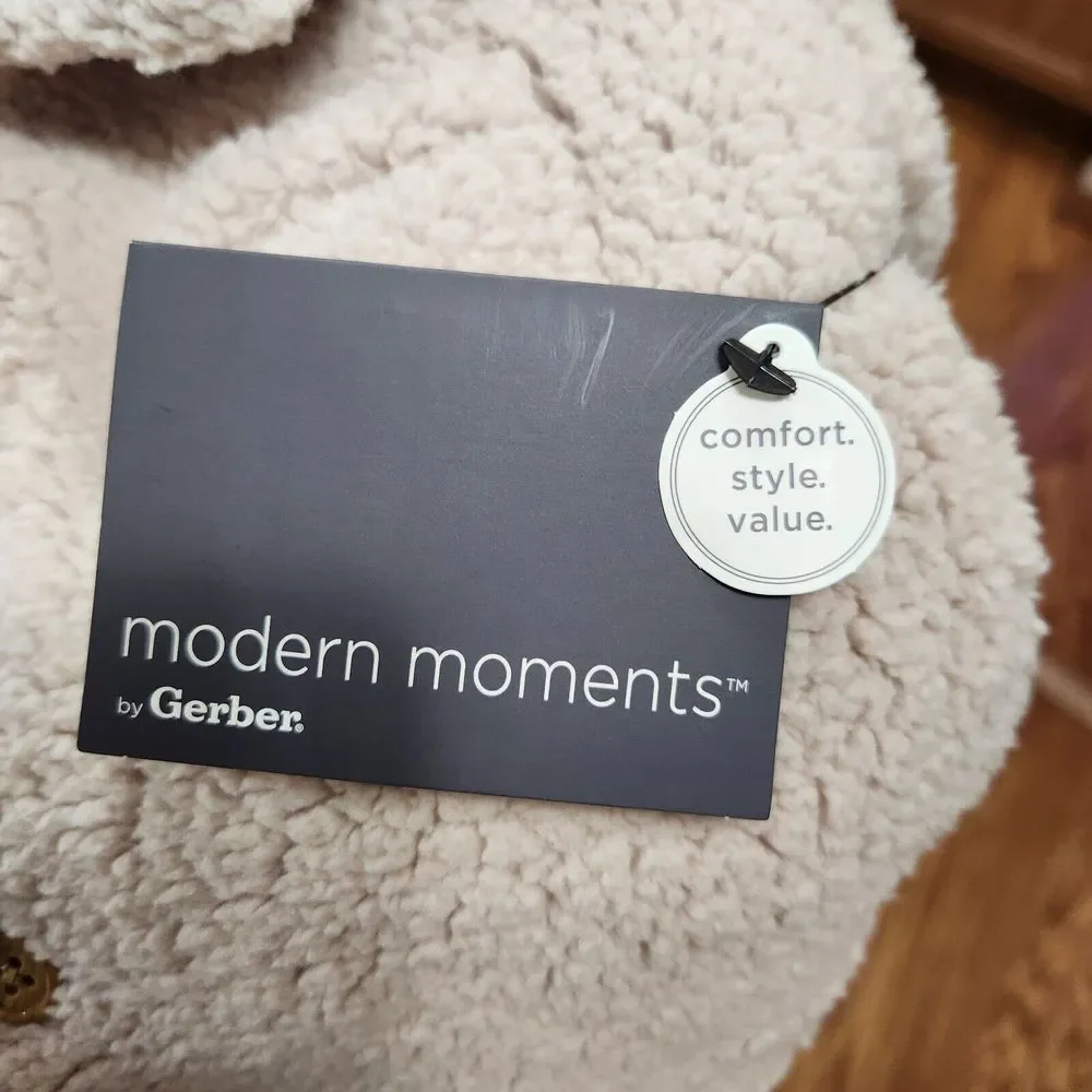 New Boy Girl 18 Months Tan Microplush 2 piece Outfit Set Modern Moments Collared